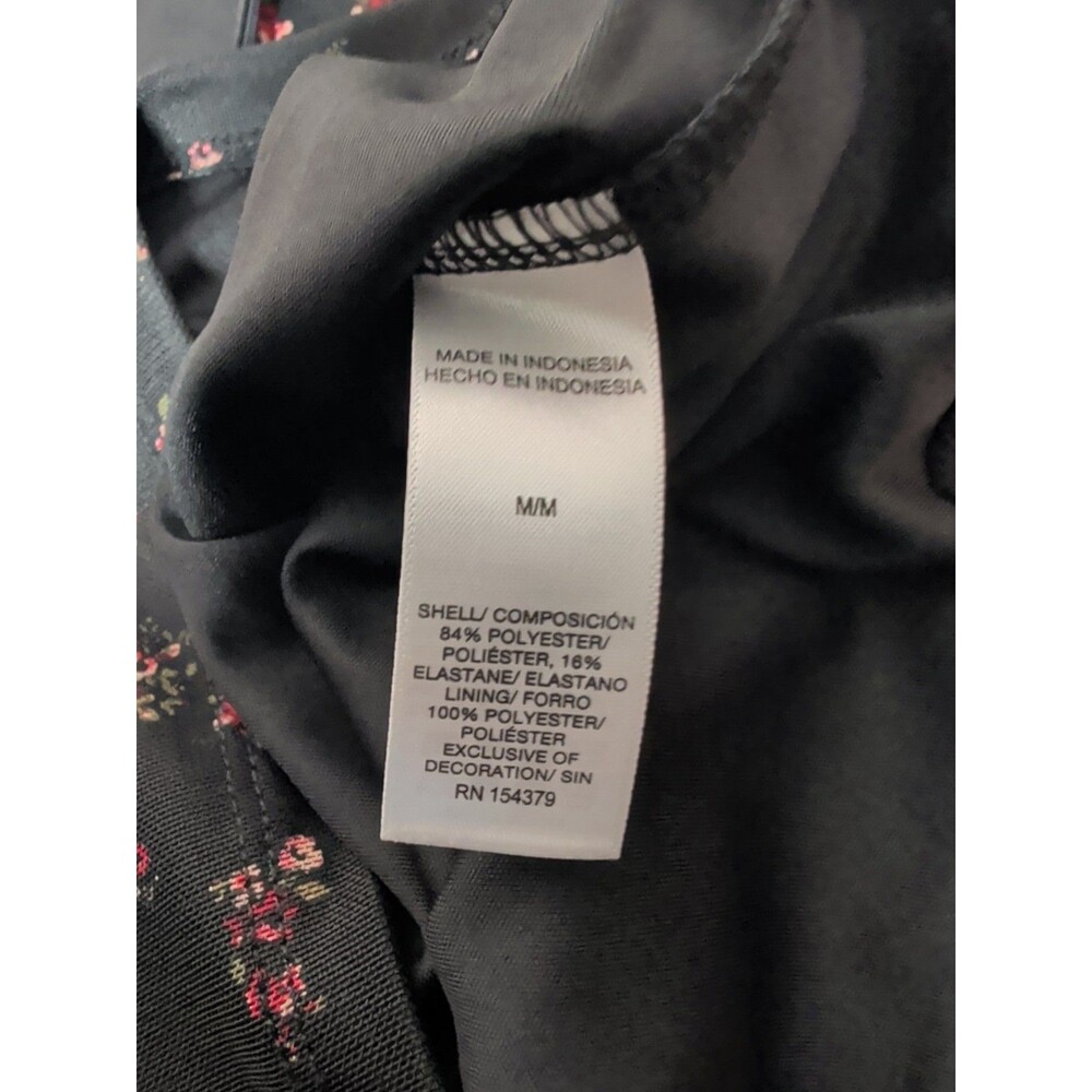❤️Aeropostale Crop Womens M Black Floral Mesh V Neck Short Sleeve Y2K Blouse❤️ - Picture 6 of 10